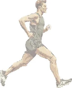 Side view of vector runner silhouette in geometric style Stock Illustration