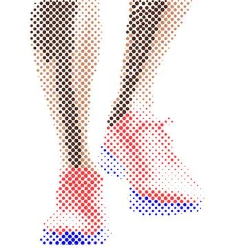 Side view of vector runner silhouette in geometric style Stock Illustration