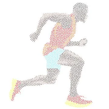 Side view of vector runner silhouette in geometric style Stock Illustration