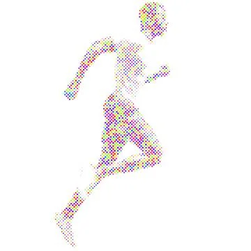 Side view of vector runner silhouette in geometric style Stock Illustration