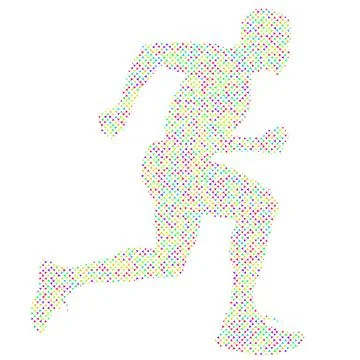 Side view of vector runner silhouette in geometric style Stock Illustration