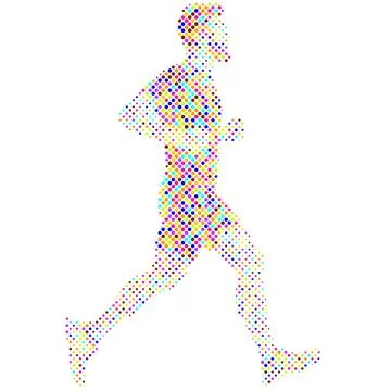 Side view of vector runner silhouette in geometric style Stock Illustration