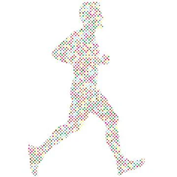 Side view of vector runner silhouette in geometric style Stock Illustration