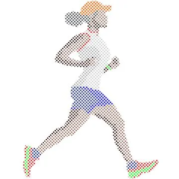 Side view of vector runner silhouette in geometric style Stock Illustration