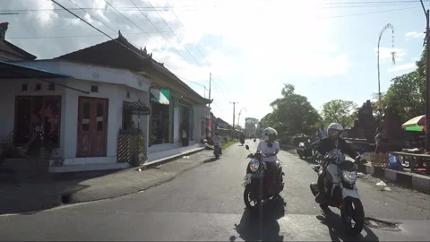Side View, Vehicle Shot, Driving on the road, Bali, Indonesia Stock Footage 252446480