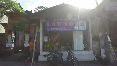 Side View, Vehicle Shot, Driving on the road, Bali, Indonesia Stock Footage 253667100