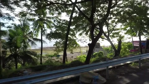 Side View, Vehicle Shot, Driving, View from the road, Catmon, Cebu, Philippines Stock Footage 254856464