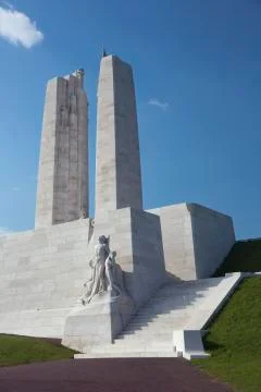 Side view of the Vimy Ridge memorial. Stock Photos