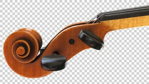 Side View of Violin Scroll and Pegbox with Neck Start Stock Illustration
