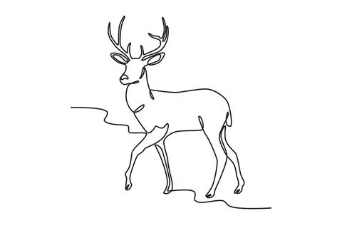 Side view of a walking deer Stock Illustration