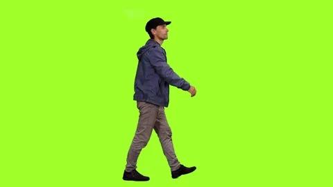 Man Walking Green Green Screen Stock Footage ~ Royalty-free Stock Videos