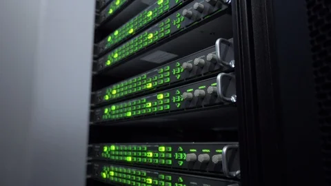 Side view. Web network, internet telecommunication technology, big data storage Stock Footage 104285472