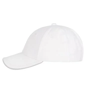 Side View White Baseball Cap, Isolated. Foto stock