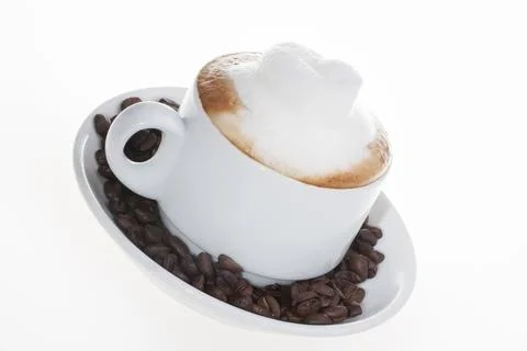 Side view of a white coffee mug Stock Photos