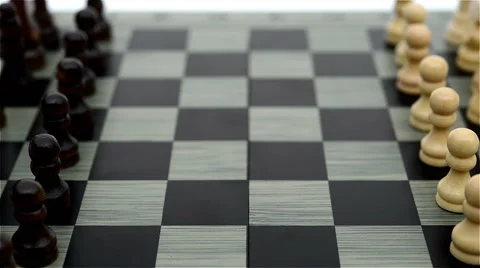Side view white Pawn of chess moving forward Stock-Footage 67734075