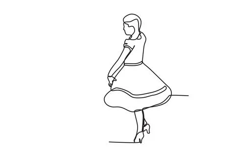 Side view of a woman dancing Stock Illustration