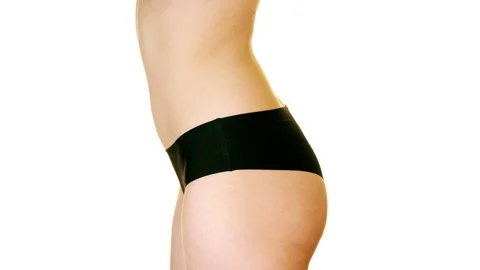 Side view of woman's belly. Stock Footage 120129529