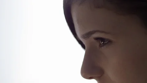 Side view of a woman's face Stock Footage 107937489