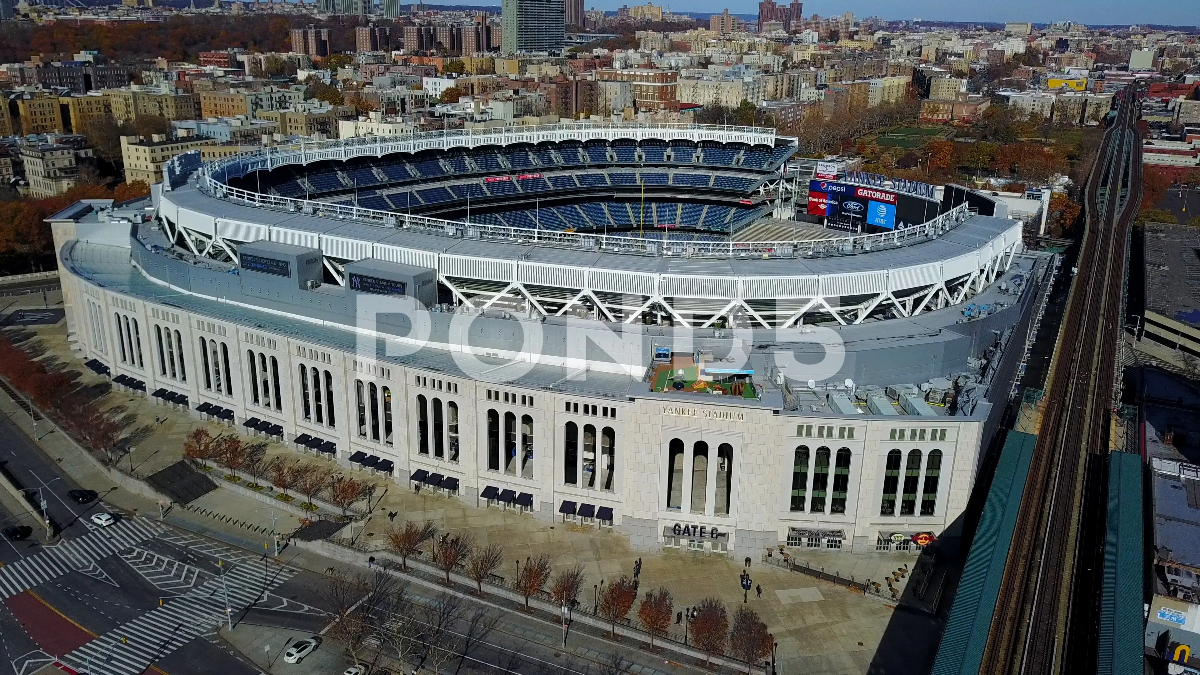 Side View of Yankee Stadium Entrance - D, Stock Video