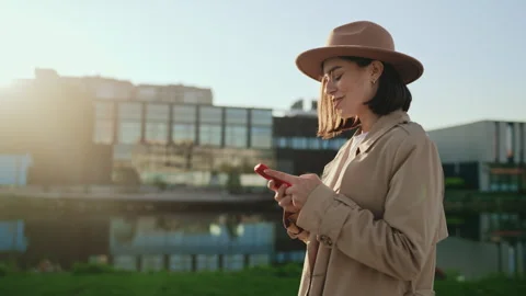 Side View of the Young Caucasian Stylish Student After University Resting while Stock Footage 263813697