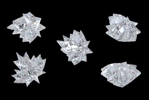 Side views of maple leaf diamond over black Stock Photos
