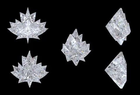 Side views of maple leaf diamonds Stock Photos