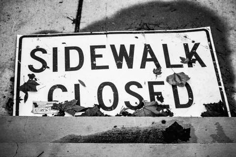 Side Walk Closed 스톡 사진
