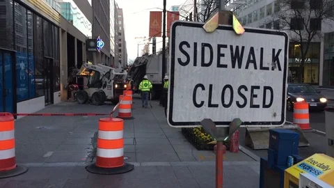 Side Walk Closed sign Stock Footage 73735275