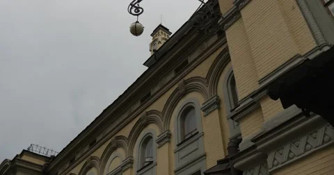 Side Wall of Two Floors Building of Kyiv Opera Theatre Building in Kiev City Stock Footage 52809822