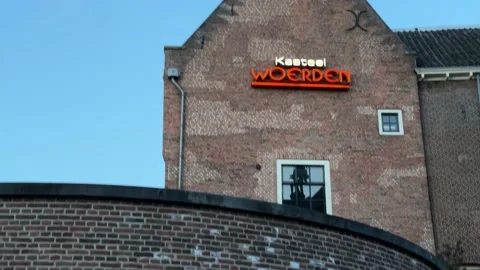 Side wall of Woerden Castle, built in ca. 1410 Stock-Footage 151287300