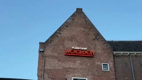 Side wall of Woerden Castle, built in ca. 1410 Stock-Footage 151287394