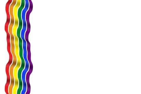 Side wavy rainbow pride flag stripes ribbon holiday colors  pattern flag Illustrazione stock