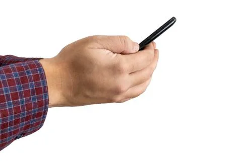 Side way view of man using a mobile phone Stock Photos