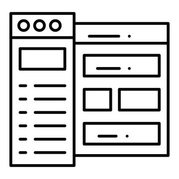 Sidebar Line Icon Stock Illustration