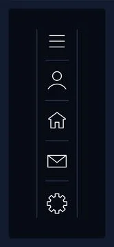 Sidebar menu UI element template Stock Illustration