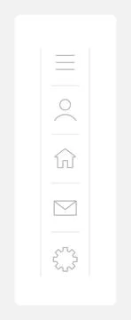 Sidebar menu UI element template Stock Illustration