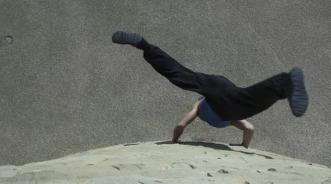 Sideflip on wall Stock Footage 22664770