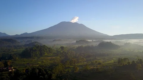 Sideman MtAgung Drone 2 Video stock 127728673