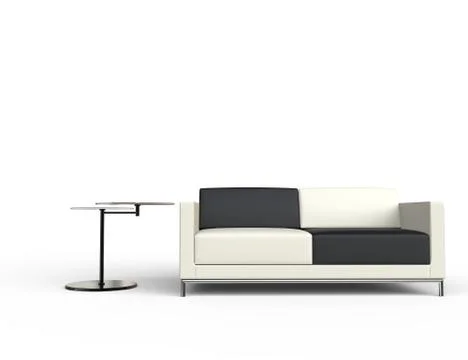 Sidetable And Two Seat Sofa Stock Illustration