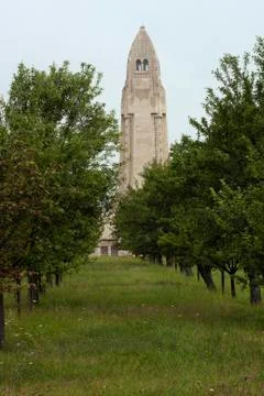 Sideview of the Douaumont ossuary. Stock Photos