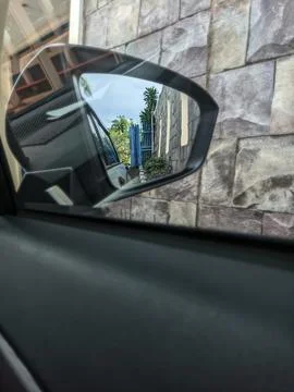 Sideview mirror of a car Stock Photos