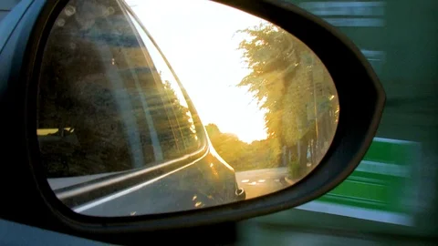 Sideview mirror while driving 01 Stock Footage 89482042