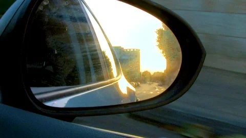 Sideview mirror while driving 03 Stock Footage 89482035