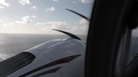 Sideview of a propeller over the sea Stock Footage 260578355