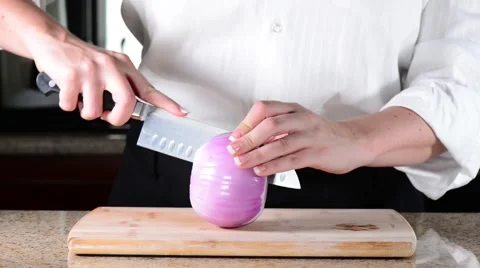 Sideview Red Onion Single Slice.mp4 Stock Footage 40715369