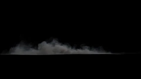 Sideview smoke puff loop on black screen background, 300 frames seamless loop 4k Stock Footage 330682613