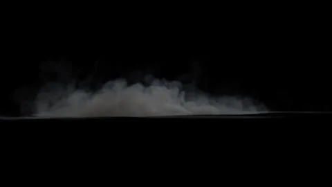 Sideview smoke puff loop on black screen background, 300 frames seamless loop 4k Stock Footage 330682632