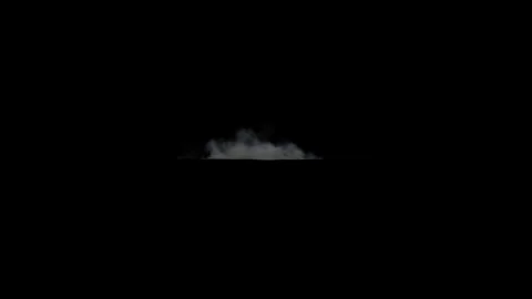 Sideview smoke puff loop on black screen background, 300 frames seamless loop 4k Stock Footage 330682635