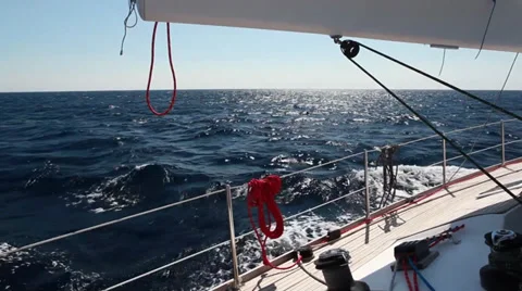 The sideview from the yacht Stock Footage 30450705