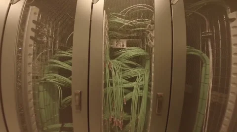 Sidewalk along the back of the server rack Video stock 57765879